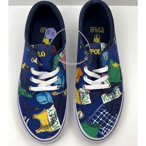POLO RALPH LAUREN Faxon Sneakers Men's 8.5 Blue Beach Volleyball Boat Shoes NEW